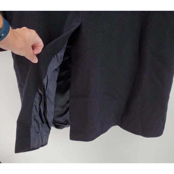 Mens Long  Overcoat Cahmere Blend Blue Classic Tailored Winter Dress Coat - Picture 5 of 9